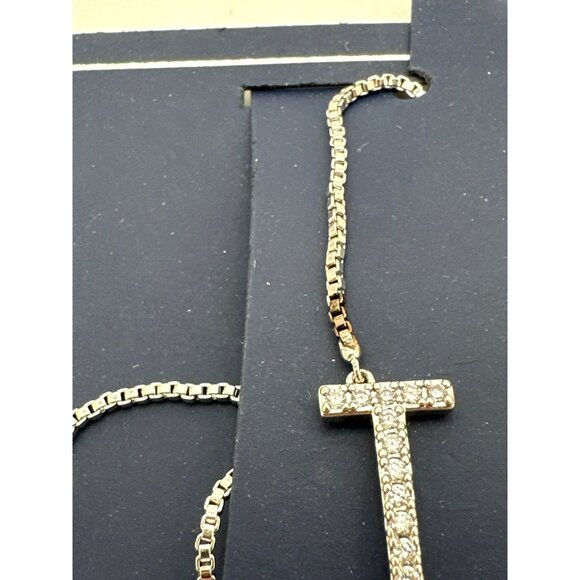 Sparkling Letter J Bracelet Silver Plated Cubic Zirconia Flawed - Picture 4 of 8